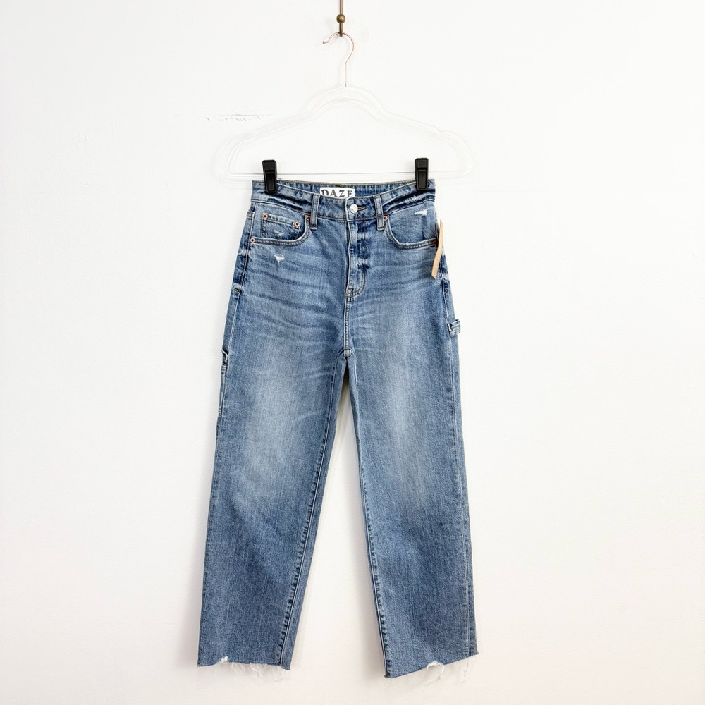 DAZE Sundaze Utility Crop Jeans High Rise Straight Leg Denim Size 24 - Picture 2 of 7
